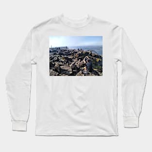 Climbers rest at the summit of Ben Nevis Long Sleeve T-Shirt